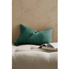 Kuddfodral 40x60 grön Ellos Kuddfodral Candice Zip Tvättat Lin 40x60 cm Grön Kuddöverdrag