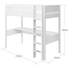 Loftsängar FLEXA Hochbett 184 cm 90x200 cm Weiß
