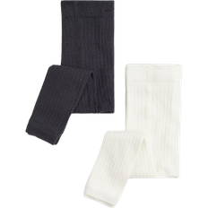 H&M Baby 2er-Pack Gerippte Strumpfhosen ohne Fuß Grau 98/104