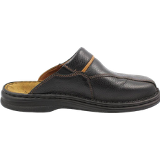 Läder - Svarta Utetofflor Josef Seibel Klaus - Black/Cognac