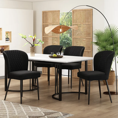 Flieks 5 Piece Black/White Dining Set 80x140cm 5pcs