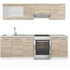 Cucine Componibili Vicco Cucina componibile Raul, Sonoma, 240 cm pl Marmo