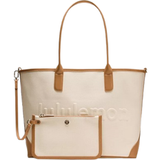 Lululemon Classic Canvas Tote Bag 16L - Natural/Chestnut Brown