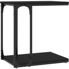 Black - Plastic/Wood Small Tables vidaXL 825812 Black Small Table 35x50cm