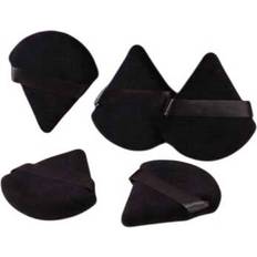 Shein 5pcs Velvet Black Fan-Shaped Makeup Sponge Powder Puff For Loose Powder, Setting Powder