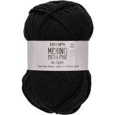 Merino extra fine Drops Design Merino Extra Fine Uni Colour Black 105m