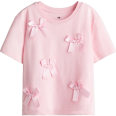 H&M Motif Detail T-Shirt - Light Pink