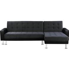 Habitat et Jardin Theo convertible Black/Grey corner Sofa 258cm 4-Sitzer