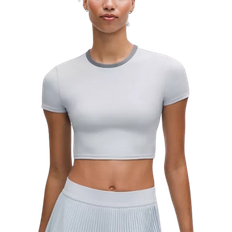 Lululemon Tight-Fit Cropped Shelf-Bra T-shirt - Starch Blue/Solar Grey