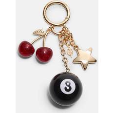 Number 8 Charm Key Ring - Black