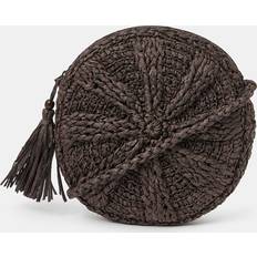 Multicoloured Crossbody Bags Accessorize Raffia Circle Crossbody Bag - Chocolate Brown