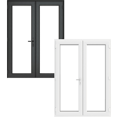 External Door Crystal Pvc French Patio Clear Double Toughened Glazing LH External Door S 0502-Y (x)
