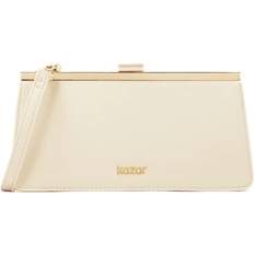 Naturfarvet Clutch tasker Kazar Elegant Håndtaske Metalramme Uld - Beige