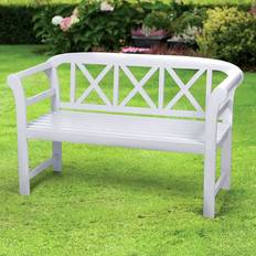 Greenhurst Greenhurst Bewdley 2 Seater Wooden Pearl White Garden Bench