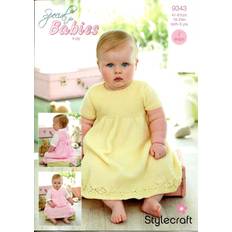 Yarn & Needlework Supplies Stylecraft 9343 Baby Dresses 4 Ply Knitting Pattern