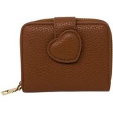 Brown Coin Purses SVNX Purse with Heart Fastening In Brown