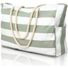 Stripes Beach Bags Shein Waterproof Large Zip Tote Beach Bag - Foldable