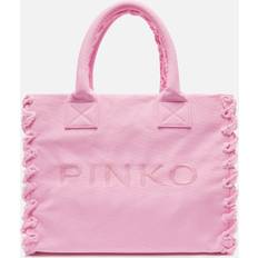 Pinko Cabas de Plage Canvas Recyclé Sweet Pink Lilac-Antique Gold