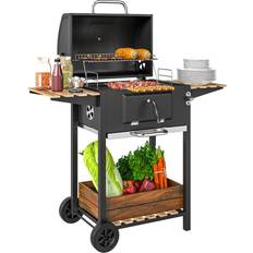 OutSunny Charcoal Barbecue Grill With Warming Rack 3 Shelf