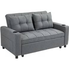 Homcom 2 Seater Pull Out Bed With Pockets Sofa