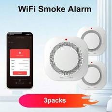 Fire Safety Shein 3pcs WiFi Independence Smoke Alarm Detectors