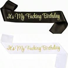 Text & Letters Photo Props, Party Hats & Sashes Shein My Birthday Ribbon Sash For Women And Men