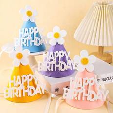 Text & Letters Party Hats Shein Floral Foldable Birthday Hat Photo Prop