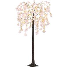 Pink Christmas Decorations Homcom 180cm Cherry Blossom Light Pink Christmas Tree 160cm