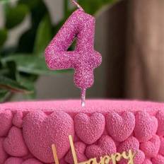 Shein Glitter Number Candles For Birthday Cake Decoration