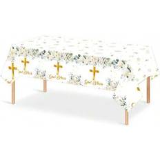 Shein Elegant Disposable Tablecloth With Flower Cross