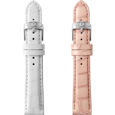 Watch Straps Michele Interchangeable Leather Strap Set 18mm Pink