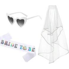 White Sashes Shein 3pcs Bachelorette Party Bride To Be Decorations Kit