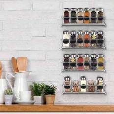 Spice Racks Shein Black Silver Metal Spice Rack Wall Mount