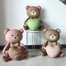 Animal & Character Balloons Shein 42-Inch Cute Hugging Heart Bear Balloon