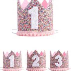 Party Hats Shein Rainbow Birthday Party Glitter Crown