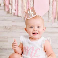 Text & Letters Party Hats Shein Half Birthday Party Crown 1 2 Cute Hat