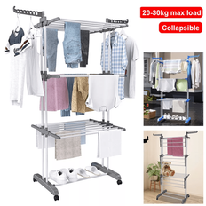 Blue Drying Racks Shein SpaceSaving 4-Tier Foldable Clothes Airer With Heavy Duty Steel Frame