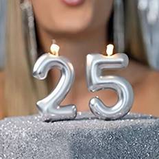 Shein Silver Number 0-9 Birthday Party Candle