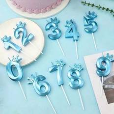 Text & Letters Cake Candles Shein Creative Colorful Crown Number Candle