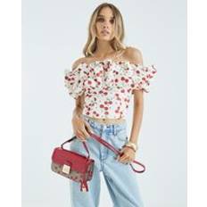 River Island Väskor River Island Womens Red Lock Front Monogram Cherry Satchel Bag