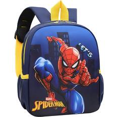 Temu Spider-Man Backpack For Women Adjustable Straps - Blue Yellow