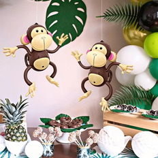 Animal & Character Balloons Shein 2pcs Inflatable Monkey Balloons Party Decorations