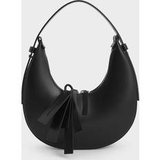 Carey Crescent Hobo Bag Black