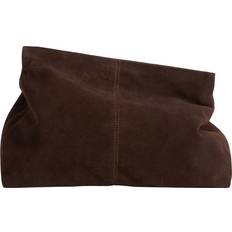 Clay Suede Clutch Bag - Chocolate