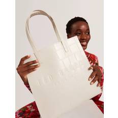 Large Croccon Croc Effect Icon Bag - White