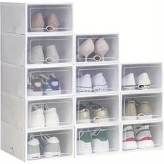 Temu 12 Pack Foldable Storage Boxes Shoe Rack