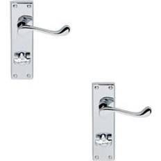 Door Handles Loops Victorian Scroll Lever On Bathroom Backplate 155 x 41mm