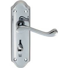 Door Handles Loops Victorian Upturned Lever On Bathroom Backplate 168 x 47 mm