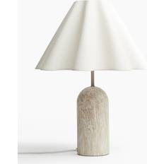 H&M Linen Blend White Marbled Table Lamp
