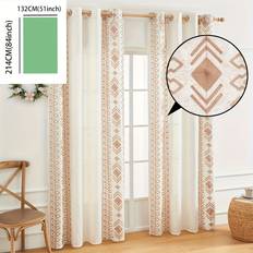 Gardiner & Tillbehör Temu Bohemian Farmhouse Curtains Geometric Rhombus